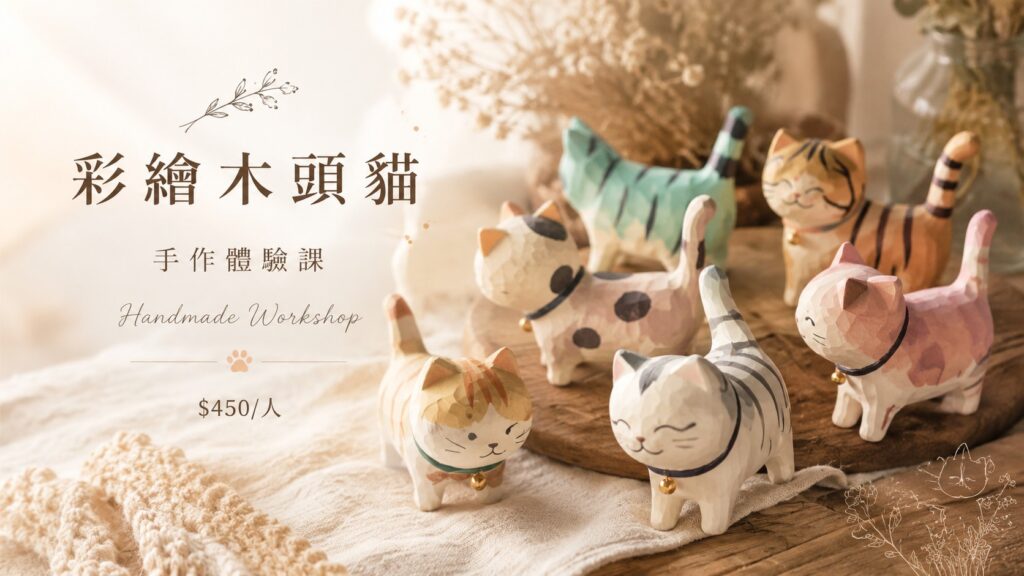 彩繪木頭貓：一起創作獨一無二的玩具